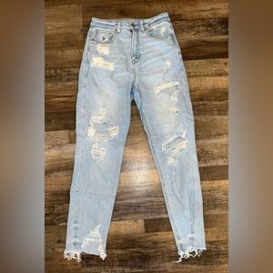 Ripped American Eagle highest rise mom jeans